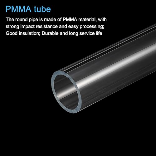 Miniatura 10 de MECCANIXITY Tubo acrílico transparente rígido redondo 18mm (0.7") ID 0.866 in (78") OD 14" para lámparas y linternas, sistema de refrigeración por