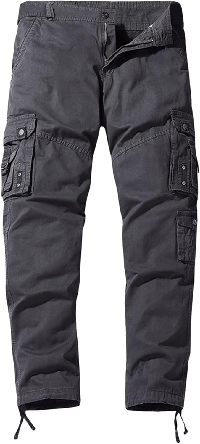 Men's Cargo Pants Big and Tall Relaxed Fitting Stretch Joggers Snaps Pockets Outdoor Tactical Climbing Hiking Trousers