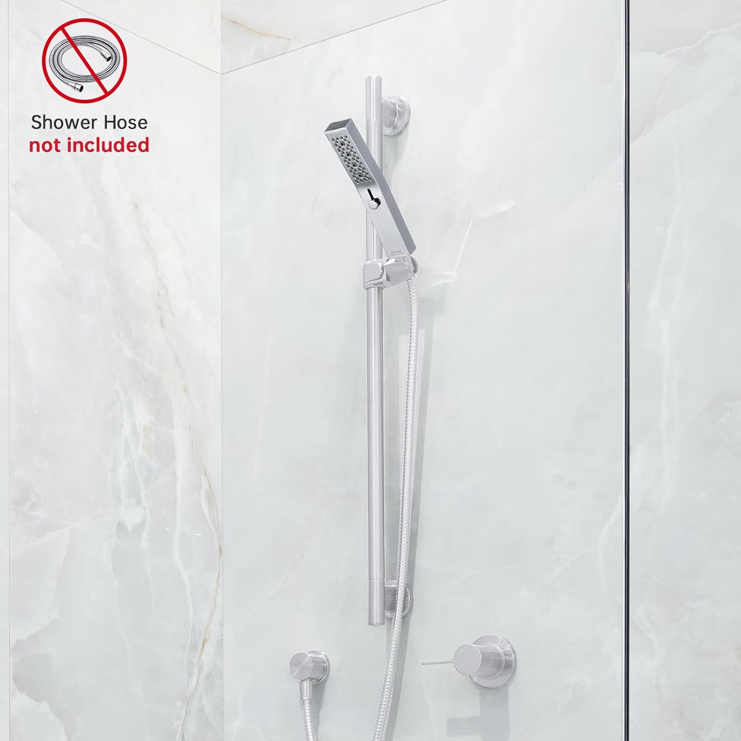 G-Promise All Metal Square 3 Function Handheld Shower Head, Easy and Quick Switch to Massage Mode, Bathroom Shower Wand Design Exquisite Luxury, 2.5 GPM, Chrome