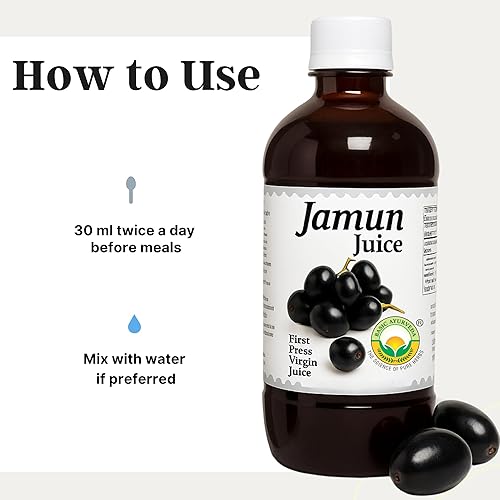 Miniatura 5 de Basic Ayurveda Jugo de Jamun, jugo de mora india, 16.23 onzas líquidas (16.2 fl oz), jugo ayurvédico natural para la salud de los ojos y la piel