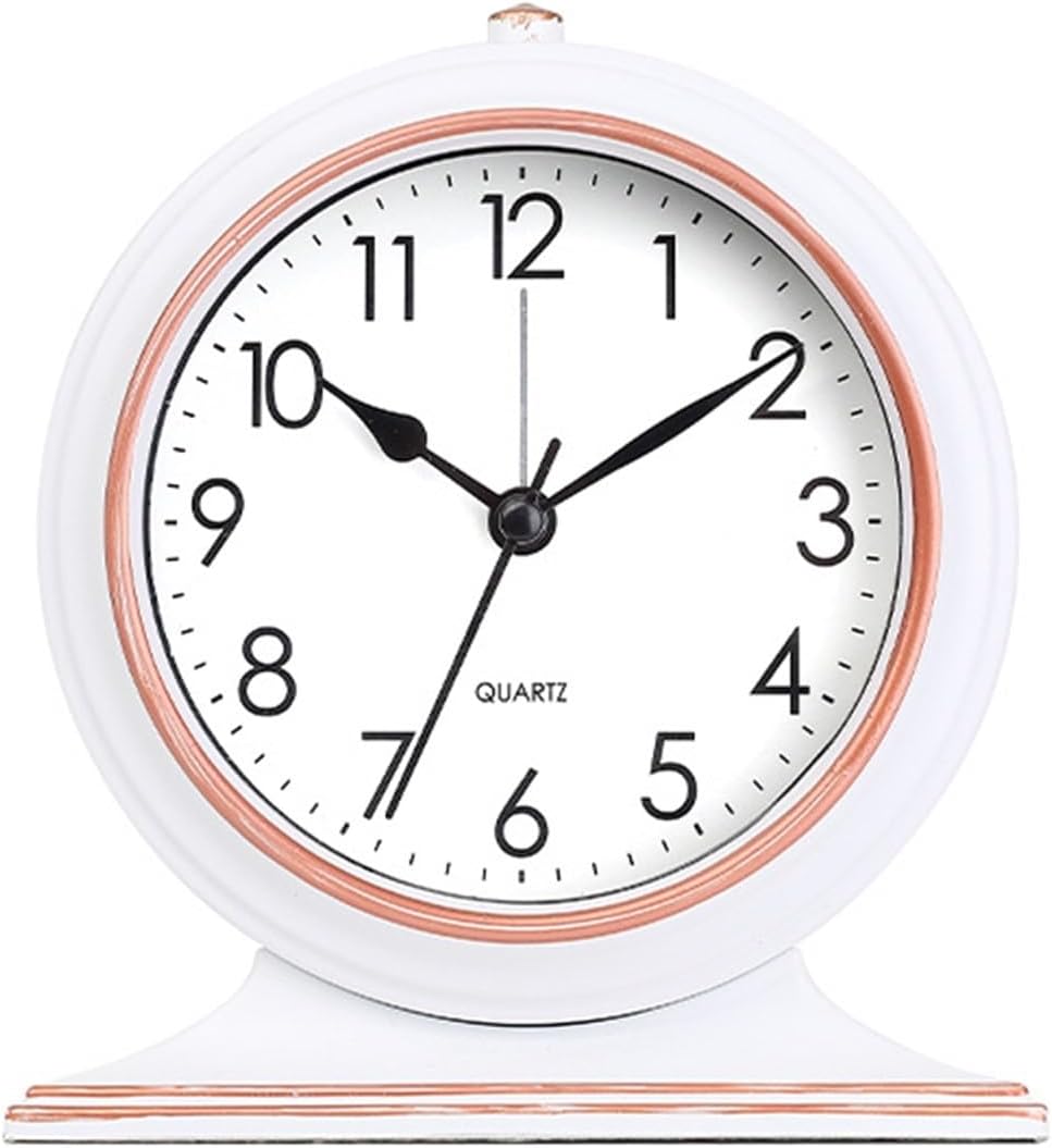 Mantel Table Clock Retro Table Clock Desktop Clock Silent Table Clock Bedroom Ornaments Living Room Home Bedside Clock Living Room Home Decor(Brown)