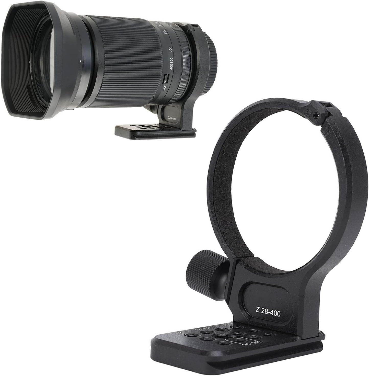 Lens Collar Tripod Mount Ring Base Stand with, Z 28-400mm F/4-8 VR Aluminum Alloy Tripod Mount Ring, 70mm Quick Release Plate for Arca