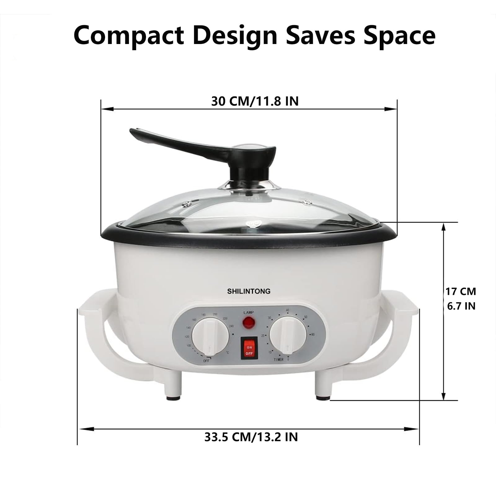 Tostador de Café Eléctrico SHILINTONG, Máquina para Tostar Granos de Café, Nueces y Más, 750g, 220V 1200W, Antiadherente, Uso Doméstico (función de tiempo)
