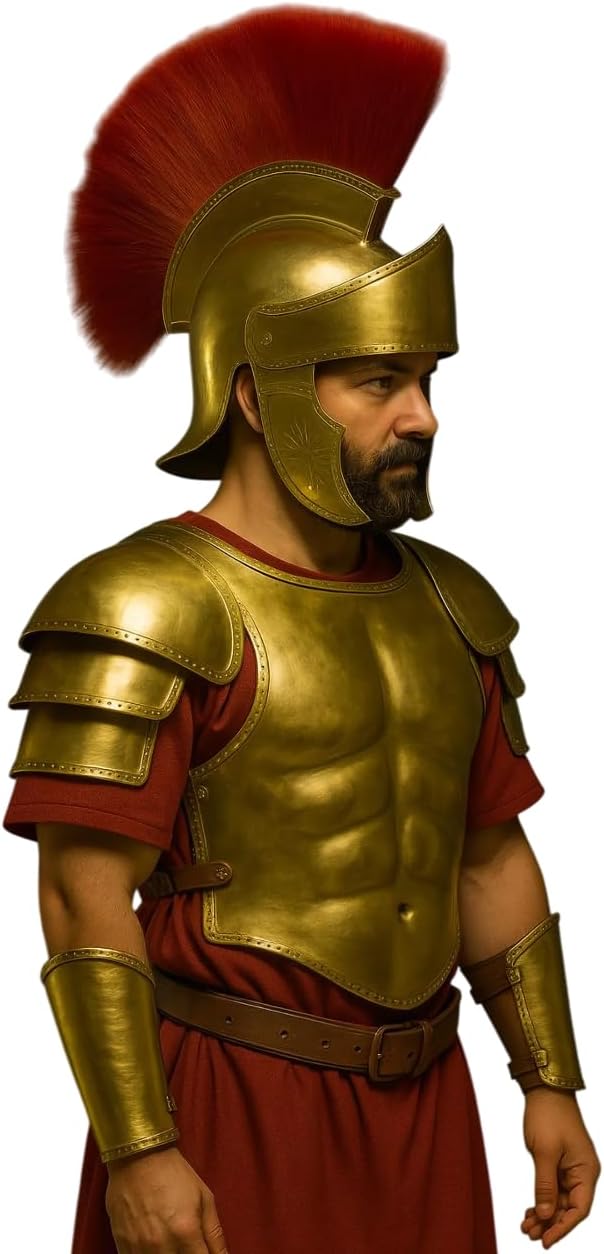 ARTIZANSTORE Medieval Roman Warrior Half Body Armor Centurian Cosplay Roman Helmet with Cuirass,Roman Inspired Cosplay Outfit