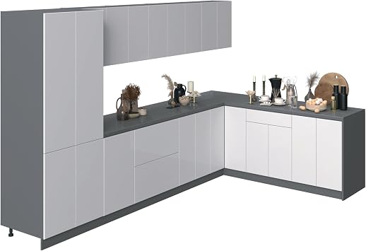 Kitchen Prestige Collection White Gloss Color Base Size 11Ft Wide