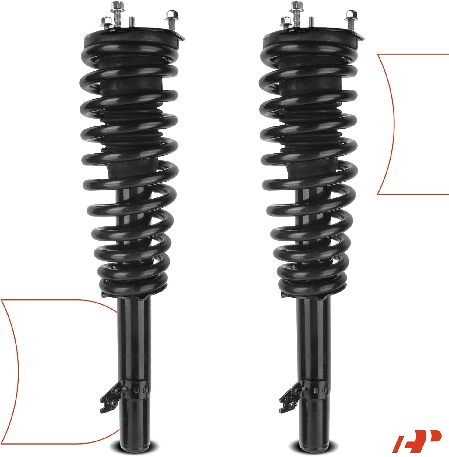 A-Premium Front Pair (2) Complete Strut & Coil Spring Assembly Compatible with Mazda 6 2009 2010 2011 2012 2013, with Manual Trans, Driver and Passenger Side