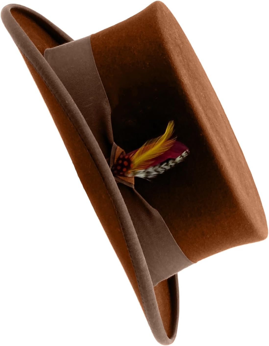 Old-fashioned Top Hat Western Short-Brimmed Hat for Women Man Casual Wear Western Fedoras Man Women Unisex Wear Brown