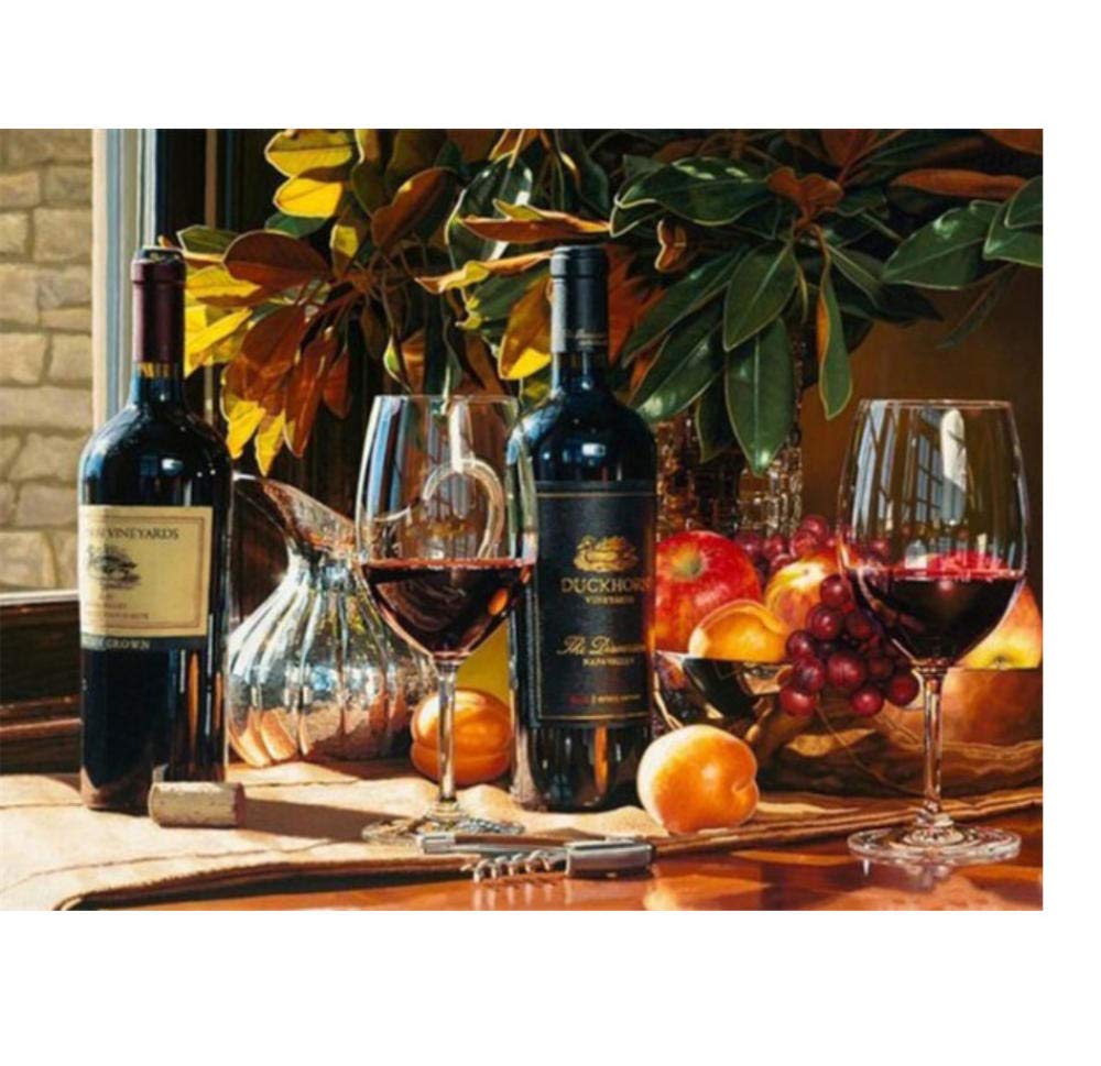 Paint by Numbers for Adults Red wine-8 DIY Oil Painting Kit Arts Craft for Home Wall Decor-16" W x 20" L (Without Frame)