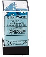 Vista 3 de Chessex CHX25416 Juego Dice-Opaco Azul Claro/Blanco