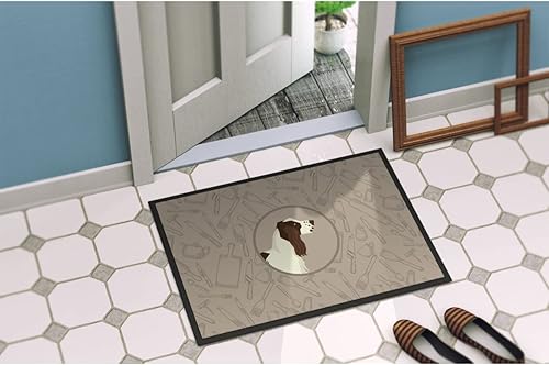 Miniatura 4 de Caroline's Treasures CK2184JMAT Springer Spaniel Inglés in The Kitchen - Tapete para puerta delantera, 24 x 36 pulgadas, para interiores y