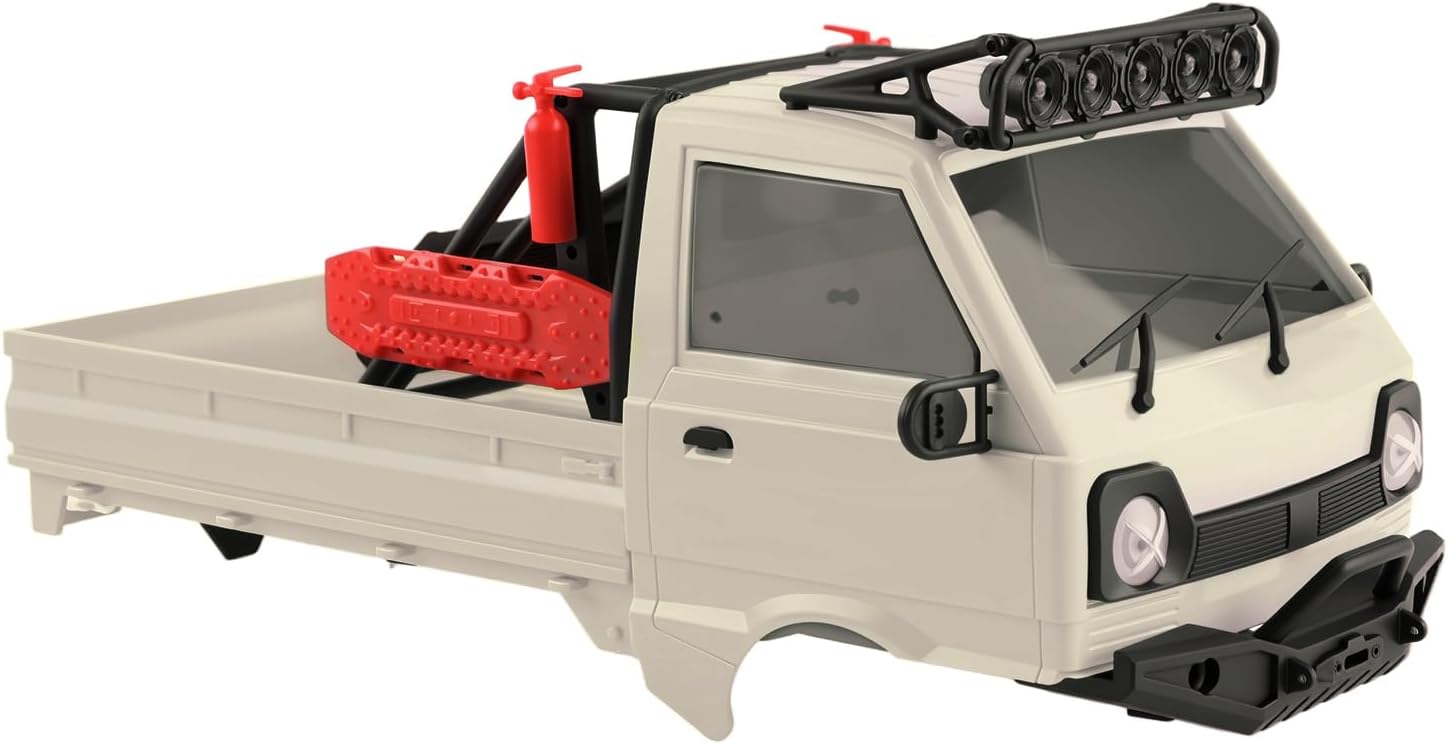 KT24 1/24 Kei Truck Hard Body Shell Kit with LED Lights for Axial SCX24, C10, Bronco, Wrangler, Base Camp, 4Runner (133mm Wheelbase) - Warm White