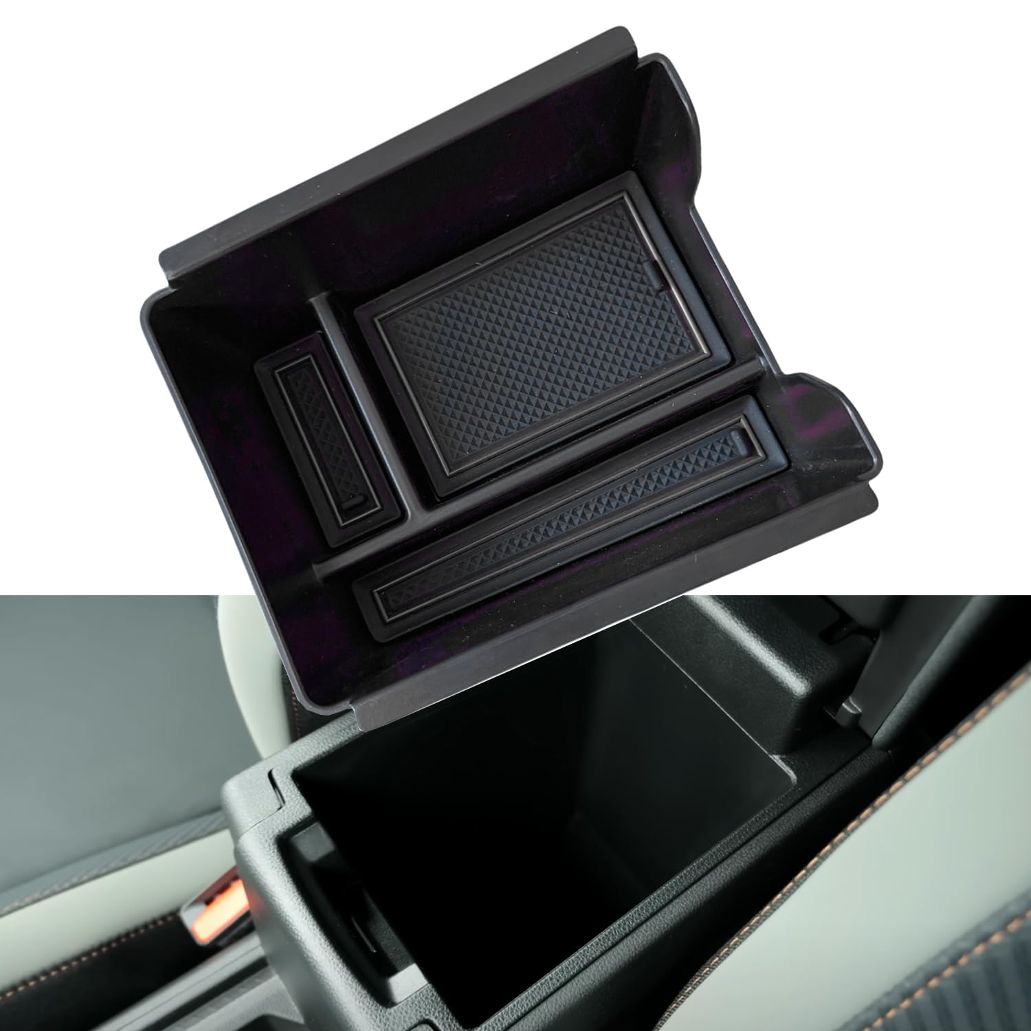 】Duster 3 compartimento de almacenamiento para consola central para Dacia Duster 3 2024-2025 2026 accesorios reposabrazos caja de almacenamiento organizador (sin freno de mano, negro)