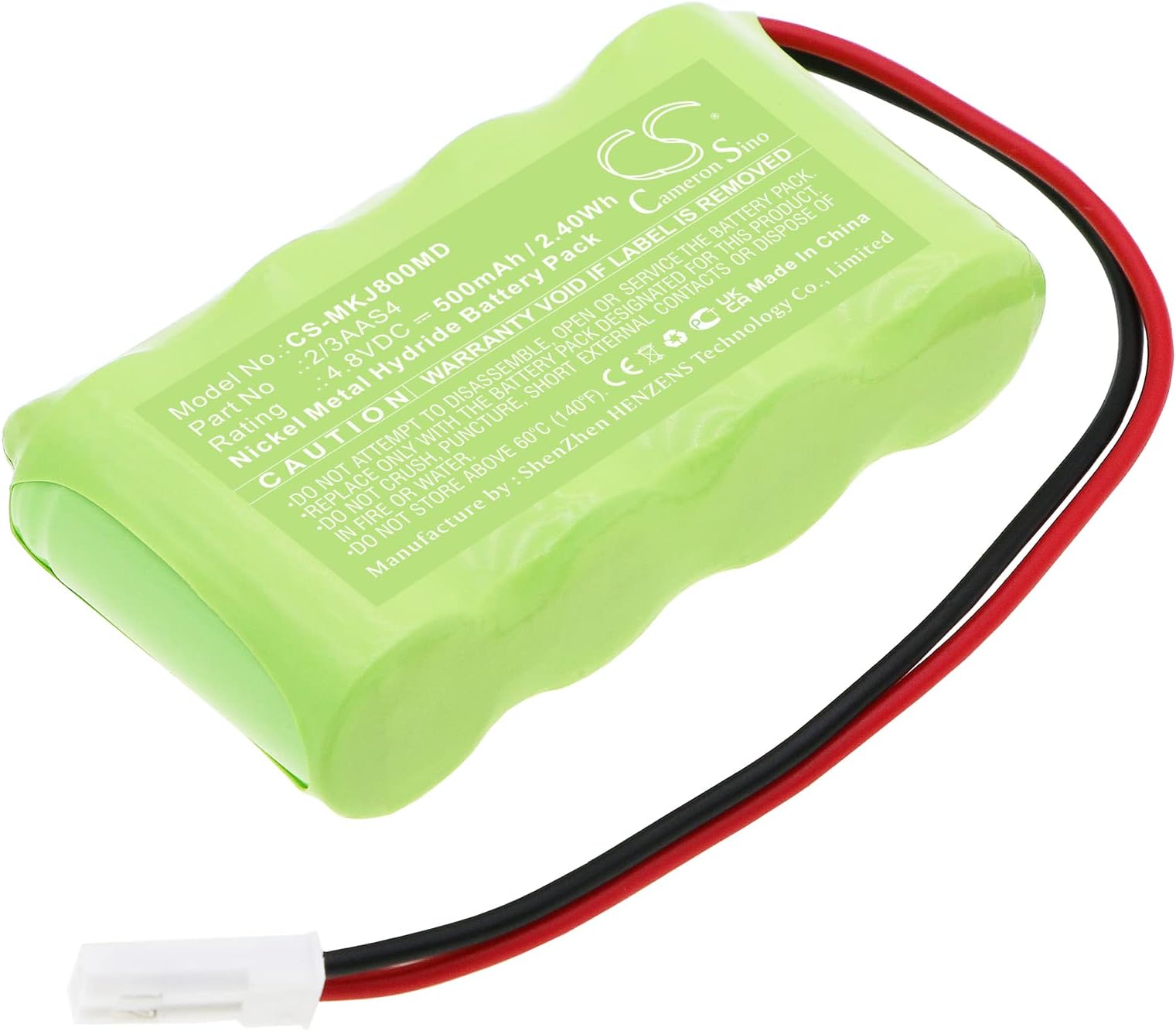 TECHTEK Battery 500mAh compatible with [Kejian] Jaundice Meter KJ-8000 replaces 2/3AAS4