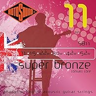 Made in the UK, The Jumbo King Phosphor Bronze string with Piano String design technology. Core wire lies directly on the bridge insert Developed in 1974 and became known as the "Superwound" and "Lowden" strings. Today it is called Super Bronze, with...