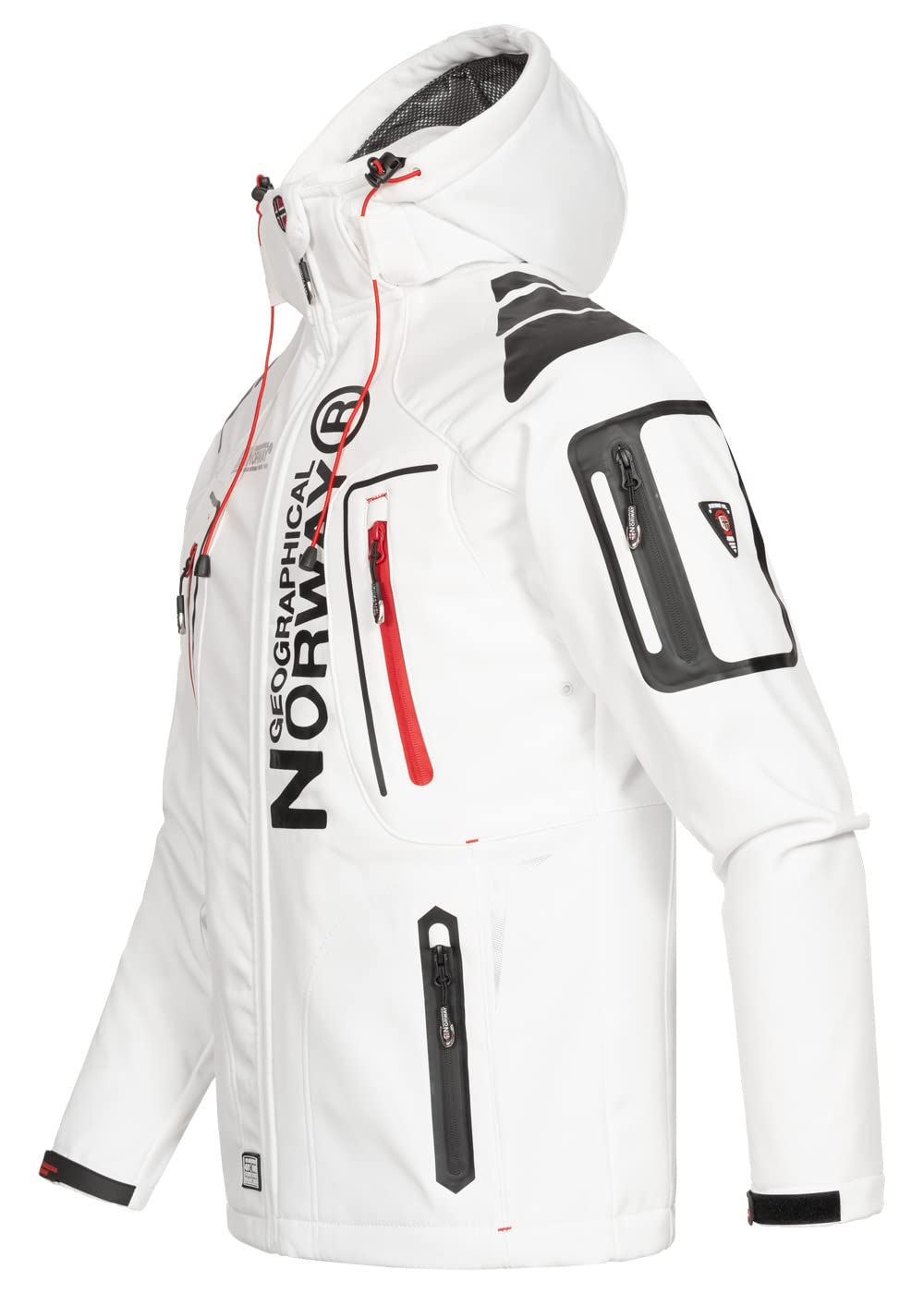 Geographical Norway Techno Men - Giacca Cappuccio Softshell Impermeabile Uomo - Giacca Vento Tattica Da Esterno - Escursionismo Sci Autunno Inverno Primavera