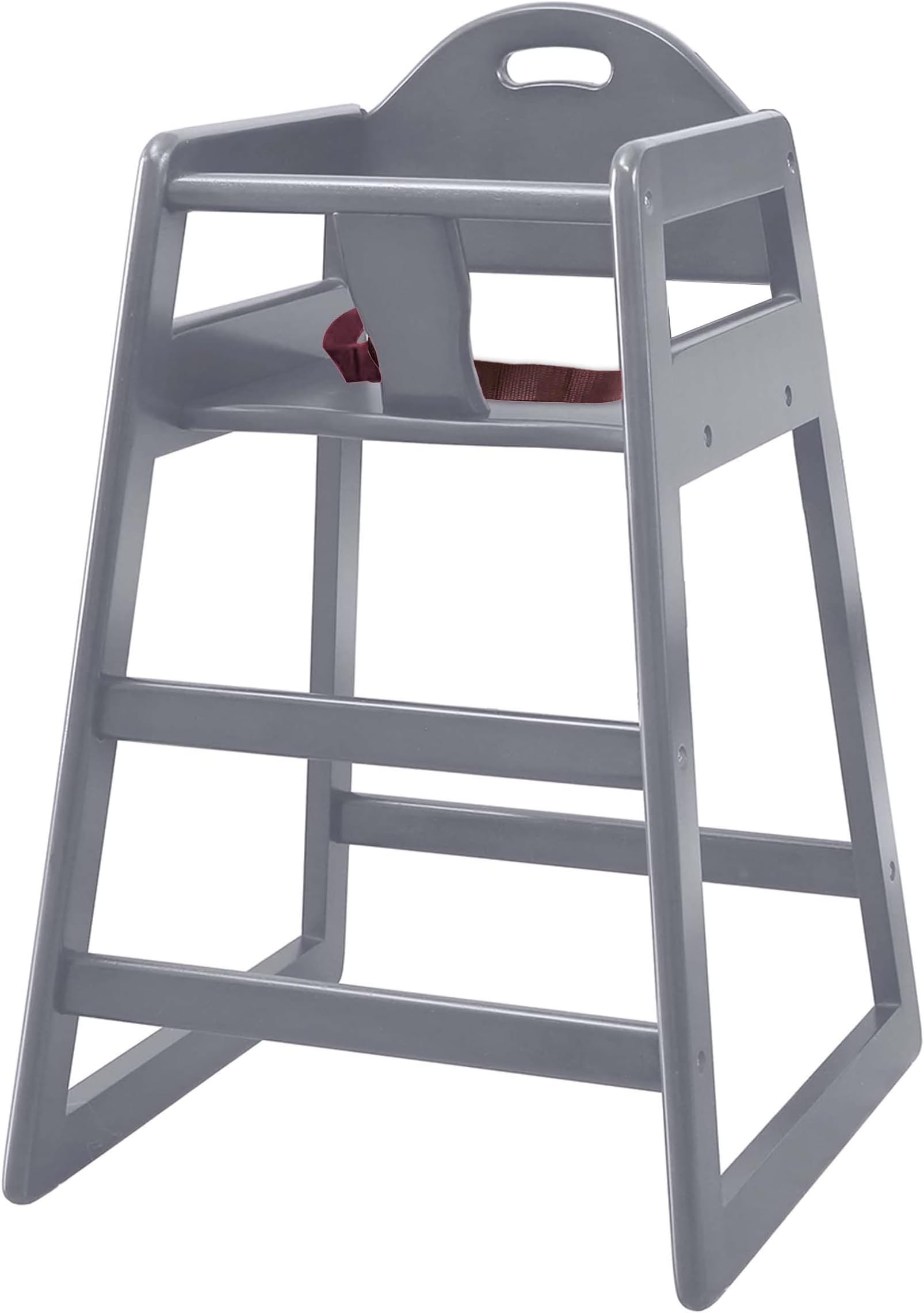 LA Baby Commercial Grade Stack-Able Solid Wood High Chair for Restaurant & Home Use - Grey Color