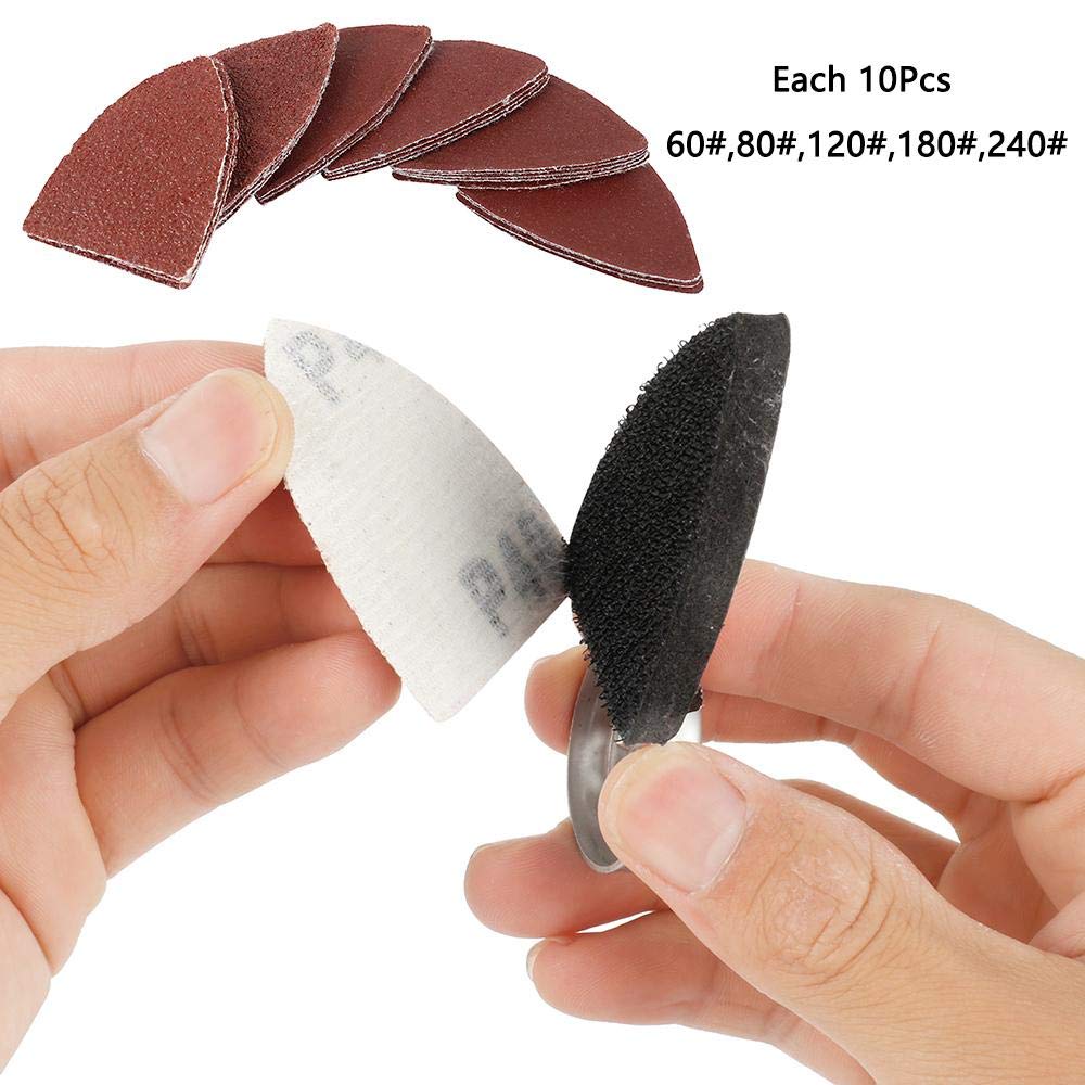 Oszillierendes Multitool Schleifen Fingerpad Oszillierendes Zubehör Kit, Multitool Oszillierendes Schleifpapier Schleifpapier Dreieck und Fingerschleifpad Halter zum Schleifen Polieren, Fit Milwaukee,