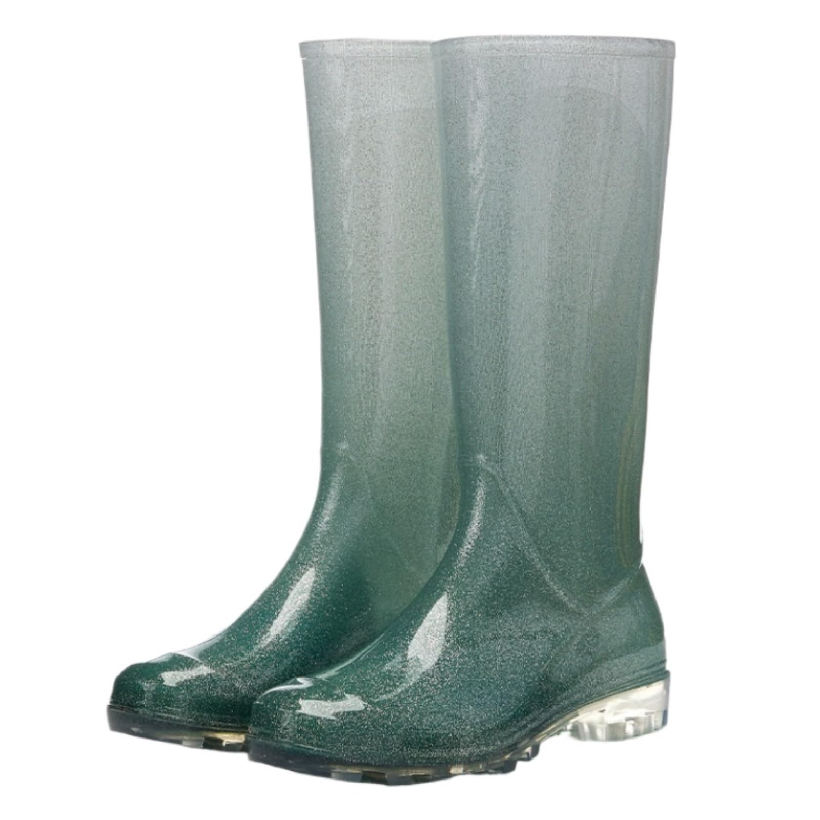 Botas Lluvia Agua Botas De Lluvia Alto Gradiente For Mujer, Zapatos Goma Antideslizantes, Agua For Cocina De Mujer(Grün,36)