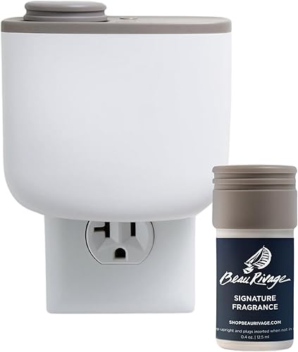 Beau Rivage Juego de mini difusor de habitación, ambientador de pared enchufable, fragancia de hotel de lujo, pera, floral, naranja y clavo de olor,