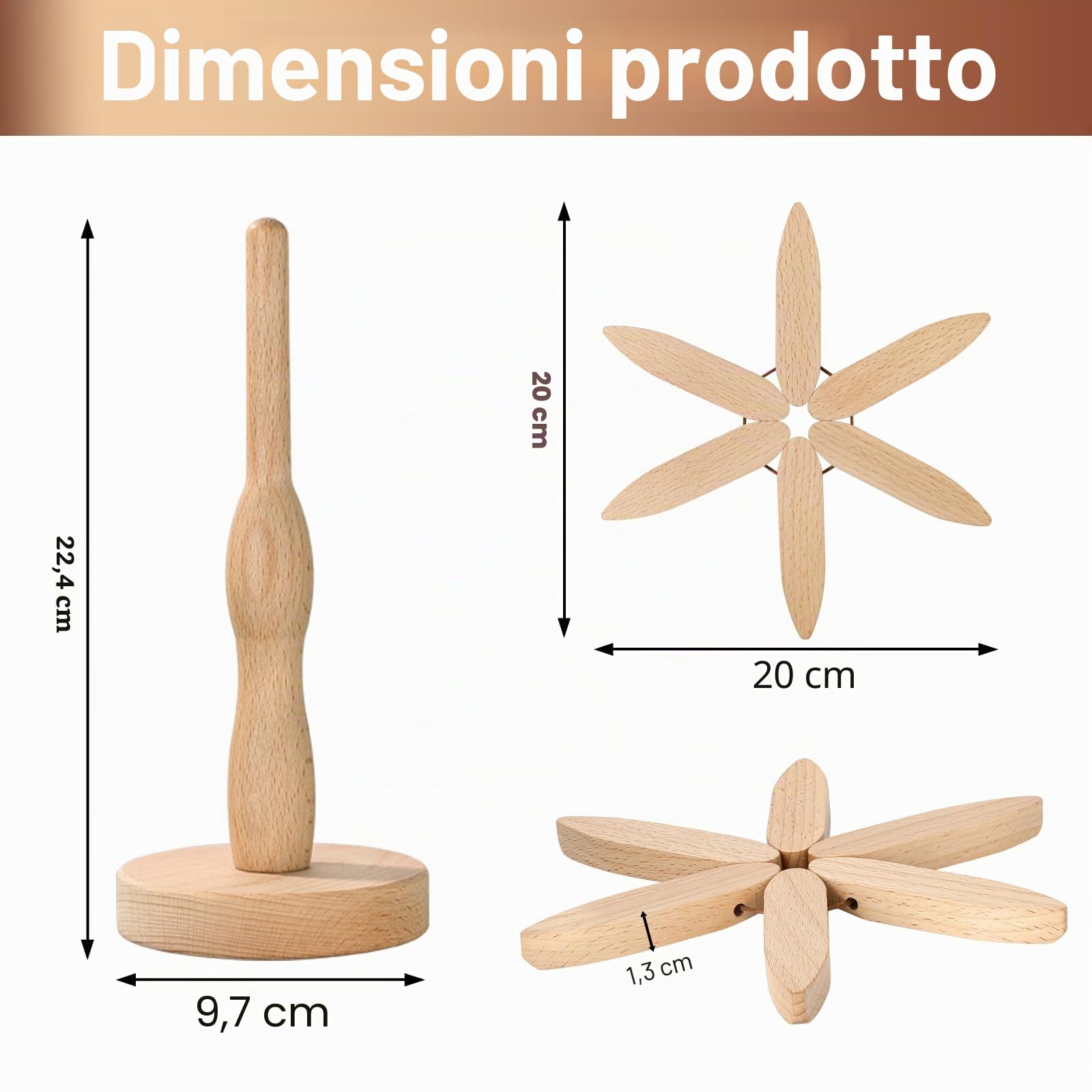 Sottopentola in legno per piatti caldi, a forma di albero di Natale, 4 sottopentola in legno + 1 supporto per riporre come un albero, in legno di faggio per pentole calde, padelle, ciotole, teiere