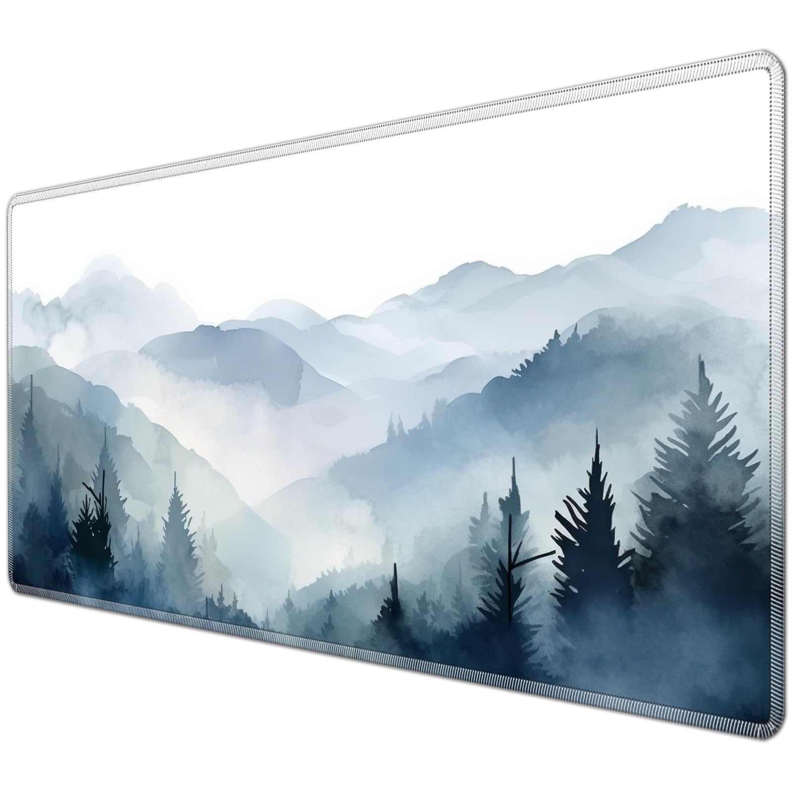 JANENFNA TCG Playmat Desk Mats 24 x 14 inches Mousepad Compatible for MTG Trading Card Game Play Mats Smooth Rubber Surface Original Magic The Gathering Play Mat, Watercolor Painting Forest