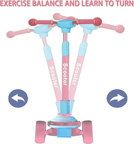 Miniatura 5 de Patinete plegable para niños de 3 a 12 años, 5 alturas ajustables con 3 ruedas de luz LED, actividades al aire libre para niños y niñas, carga