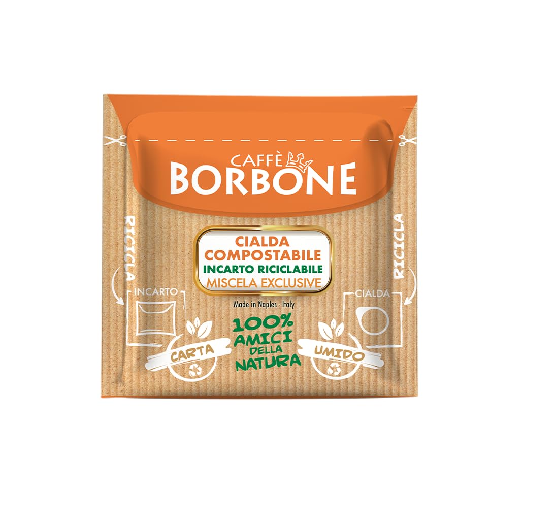Caffè Borbone Kompostowalna Kapsułka do Kawy Mieszanka Ekskluzywna 170 Saszetek ESE 44 mm