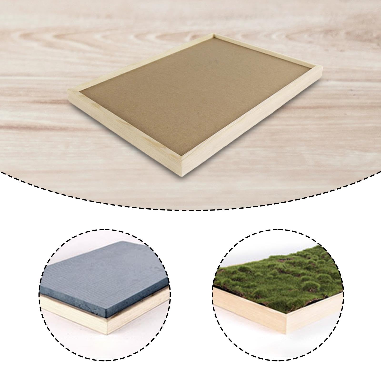 Base per Diorama in Legno di faggio, Piattaforma per modellismo, assemblaggio per progetti espositivi, Forniture per Miniature, Vassoio per Tavolo da, 21 Cmx29.7 Cm