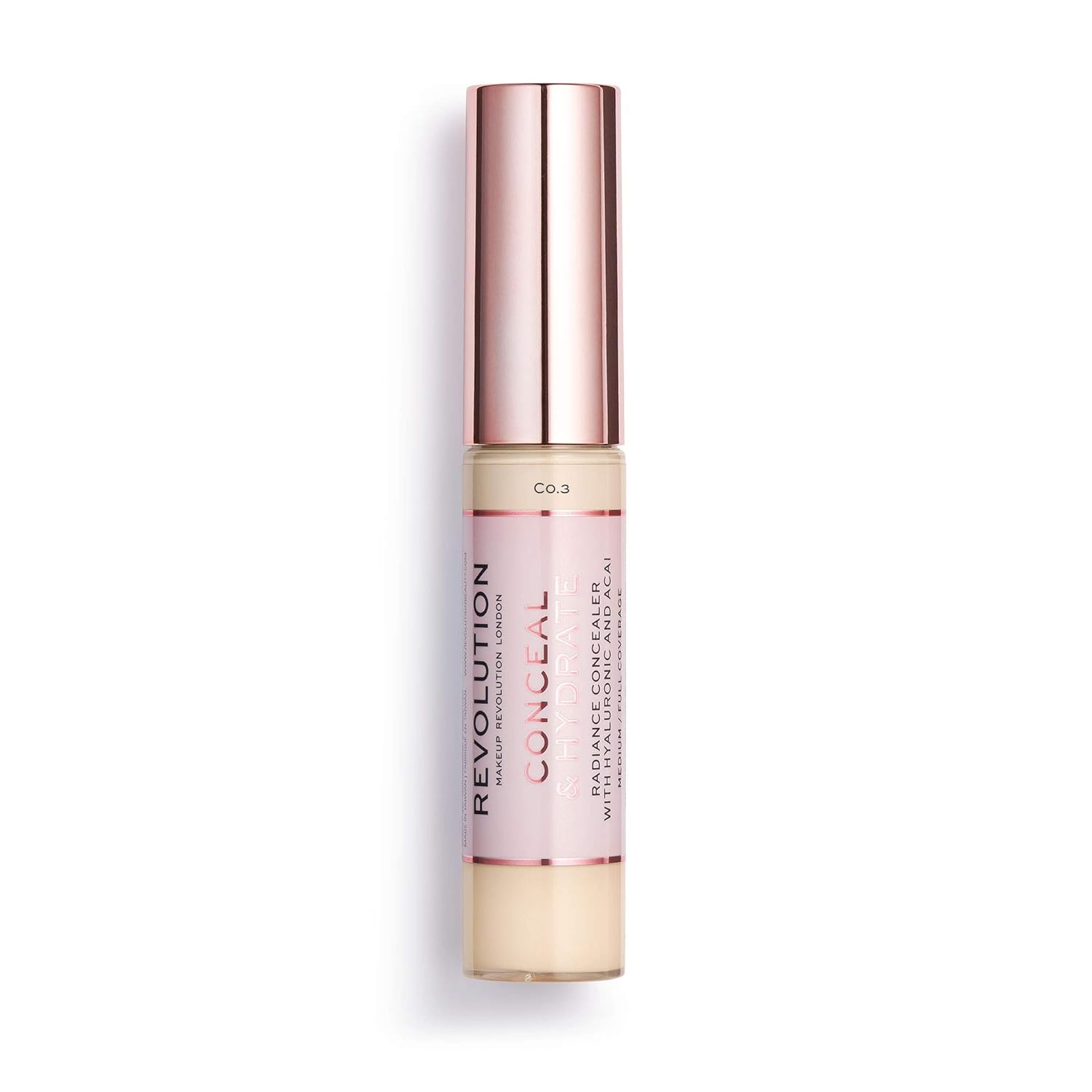 Makeup Revolution Conceal and Hydrate Concealer, Full Coverage & Matte Finish, C0.7 for Fair Skin Tones, Vegan & Cruelty-Free, 0.7 Fl Oz