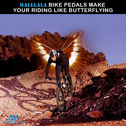 Malllala Mountain Bike Pedals,9/16" 3 Sealed Bearing Aluminum Alloy Bicycle Pedals, Bicycle Flat Pedals For Bmx Bike,Road Bike, Butterfly Shape Design,16 Hexagonal Non-Slip Studs #TOP4