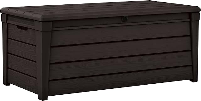 Keter Brightwood Outdoor Storage Box Garden Furniture, 145 x 69.7 x 60.3 cm - Brown