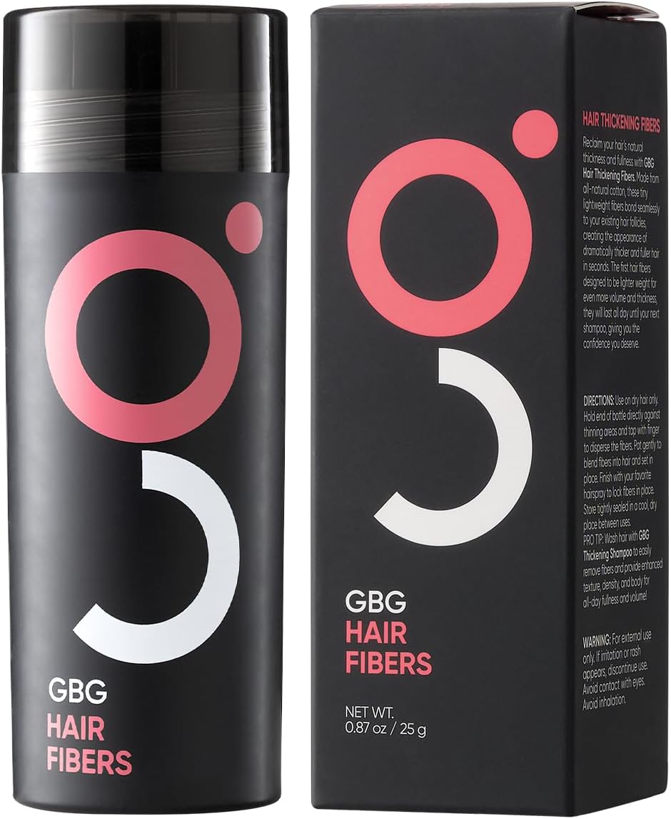 GBG Hair Fibers for Thinning Hair & Bald Spots (Light Brown) - 25g Bottle - Conceals Hair Loss - Instant Cover Up & Volume in 30 Seconds, Hair Powder for Women & Men - Cruelty Free