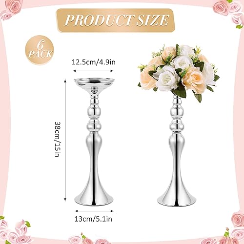 Miniatura 2 de Sabary 6 piezas de soporte de flores de metal para centros de mesa de flores para mesa, jarrón de flores, soporte para candelabros para boda,