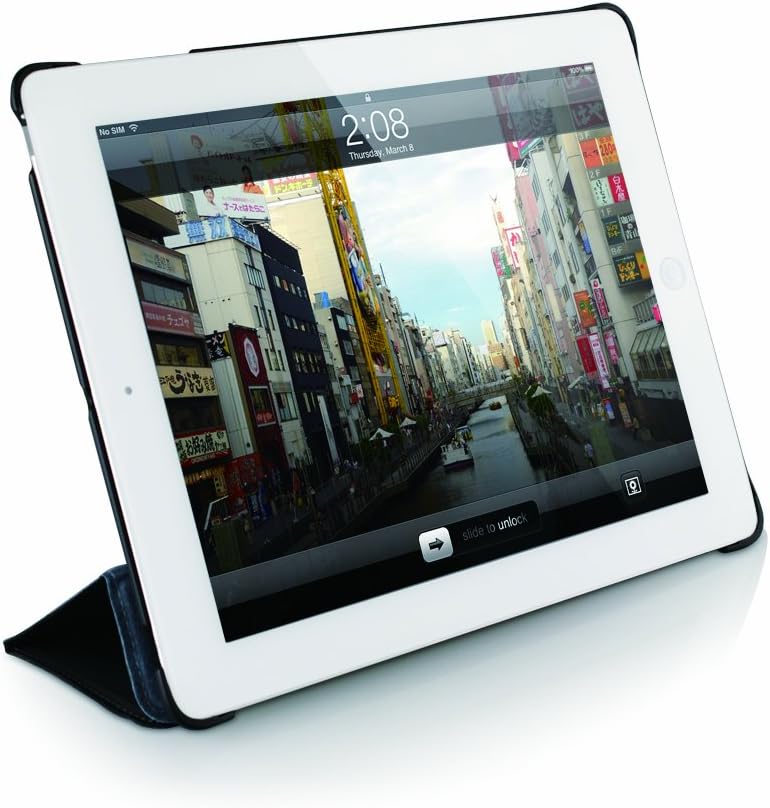 Macally Bookstand-3, Case with Stand Function for iPad 4, 3 & 2 (Black) 16873