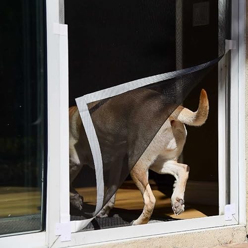 Miniatura 7 de Dragon Pet - Kit de mosquitero para puerta corrediza para puertas de patio existentes, entrada apta para mascotas para perros y gatos, el kit solo