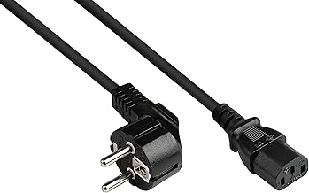 Good Connections Netzkabel - 3 m - Schutzkontakt-Stecker Typ E+F (CEE 7/7, gewinkelt) an C13 Kaltgerätebuchse (gerade) - KUPFERLEITER CU - 1,00 mm² - KALTGERÄTE-Kabel für PC, Monitor, u.v.m. - SCHWARZ