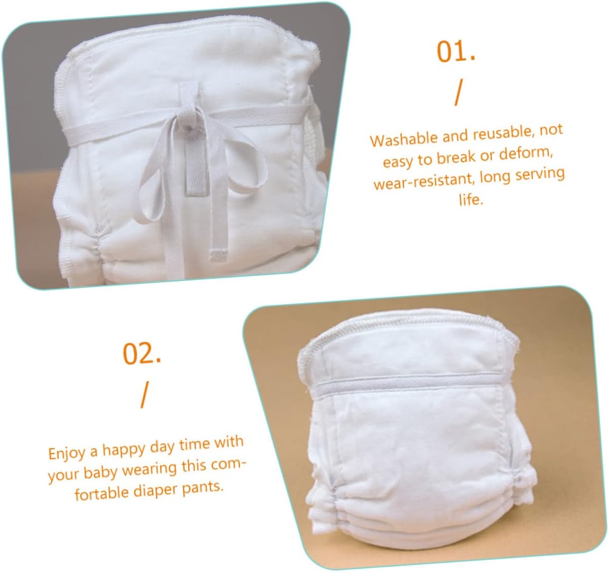 Milisten 2pcs Cotton Diaper Pant for Newborns Boy Girl Training Breathable Washable Essential