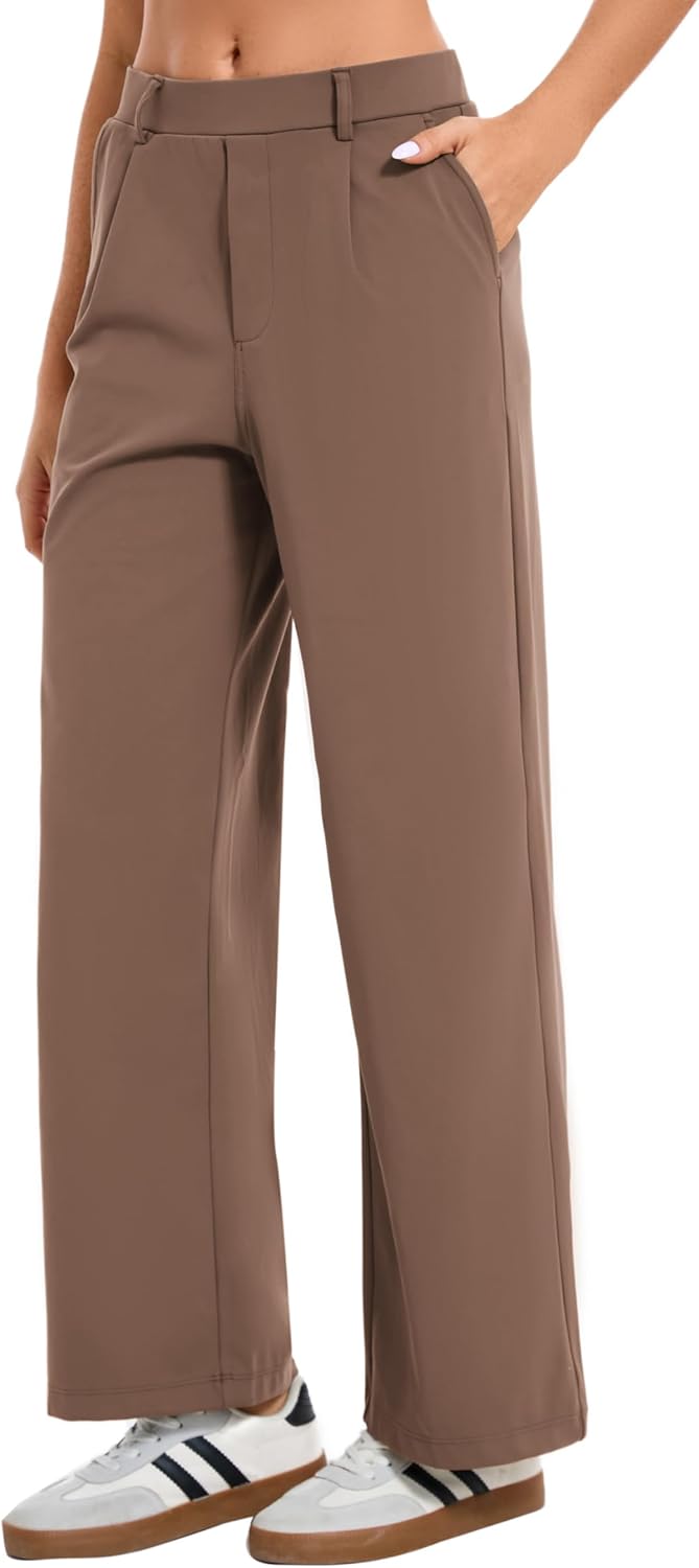 Oyamiki Women's Business Casual High Waisted Dress Pants with Pockets Wide Leg Work Pants Trousers Fashion Fall Outfits - Image 5