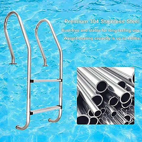 Escalera para piscina de acero inoxidable 304 con antideslizante miniatura 3