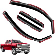 in-Channel Window Visors Rain Guards FIT Chevy Silverado/GMC Sierra 1500 2019-2025 Crew Cab 2019-2025 4-Piece in-Channel Dark-Smoke Polycarbonate Vent Deflectors