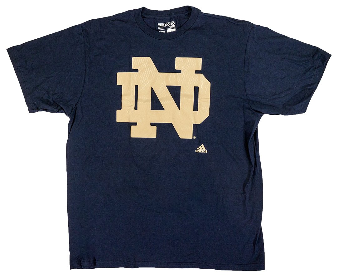 adidas NCAA College Football T-Shirt Notre Dame Fighting Fightin' Irish Navy Big Win