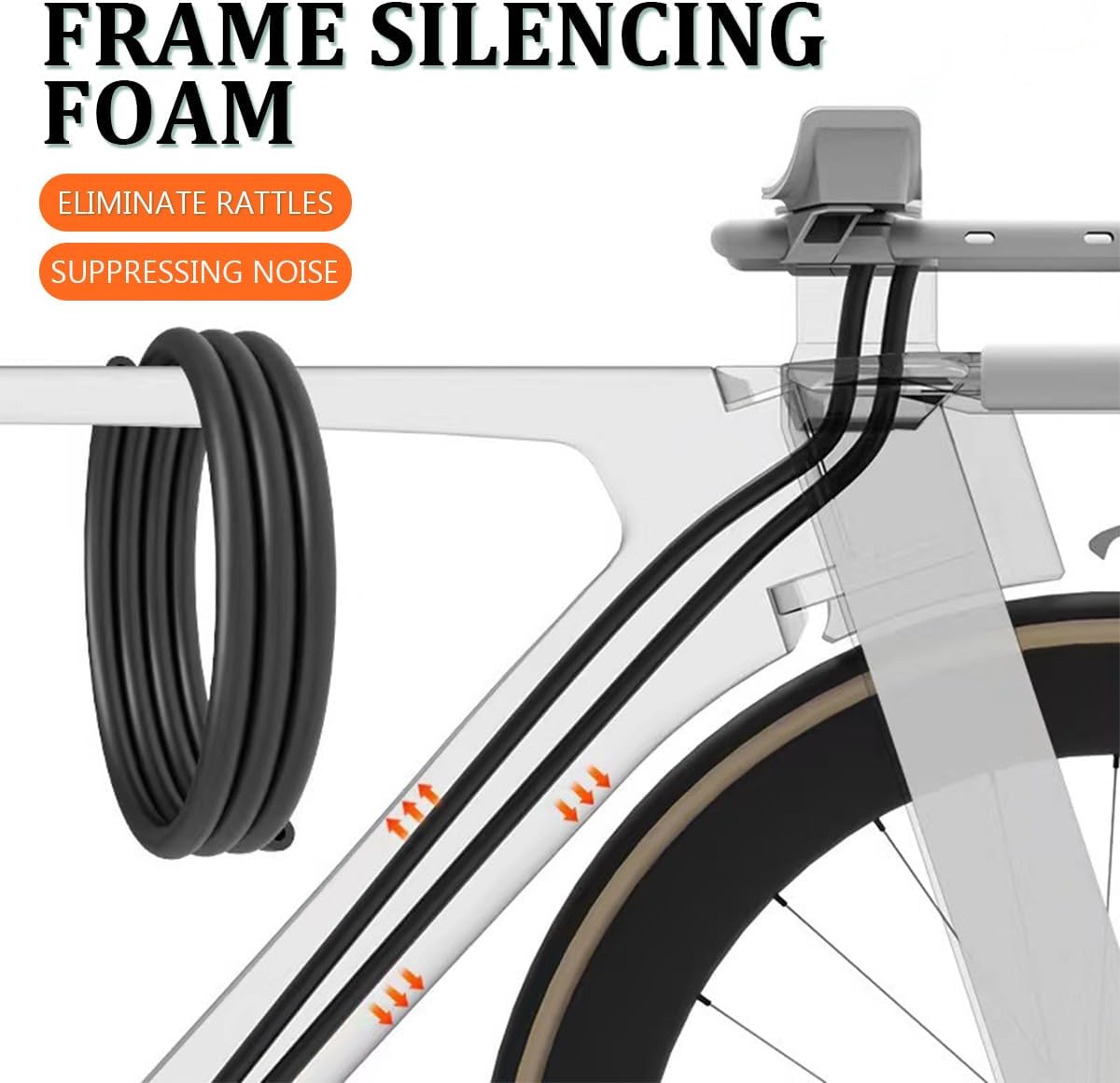10m Bike Frame Internal Housing Damper, Sound Insulation Foam Sleeve Bike Brake Cable Housing 6mm Bike Brake Variable Speed Line Tube,Black