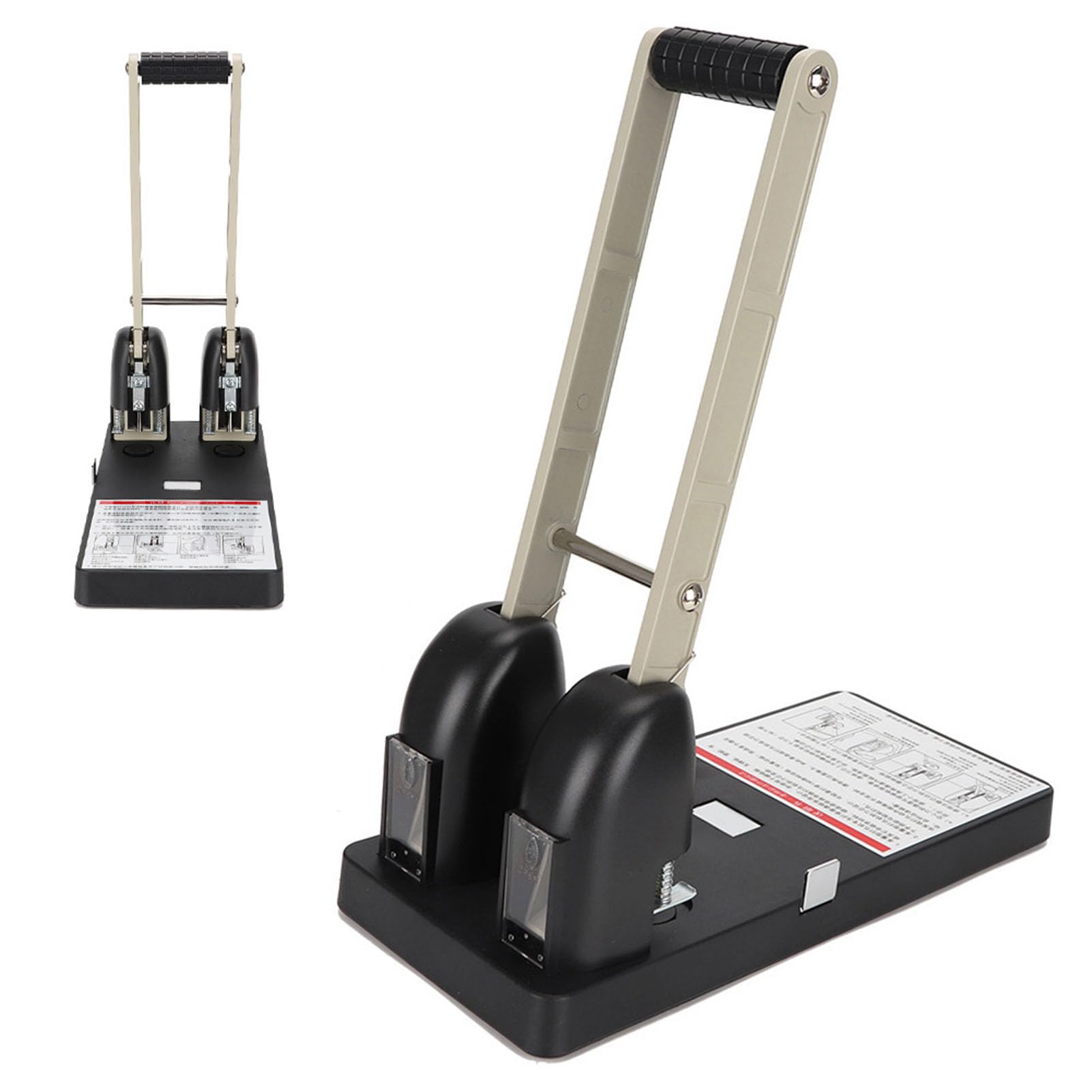 Perforatrice di carta a 2 fori per risparmio di manodopera manuale Strumento di punzonatura in acciaio resistente per materiale scolastico per ufficio Fino a 150 fogli