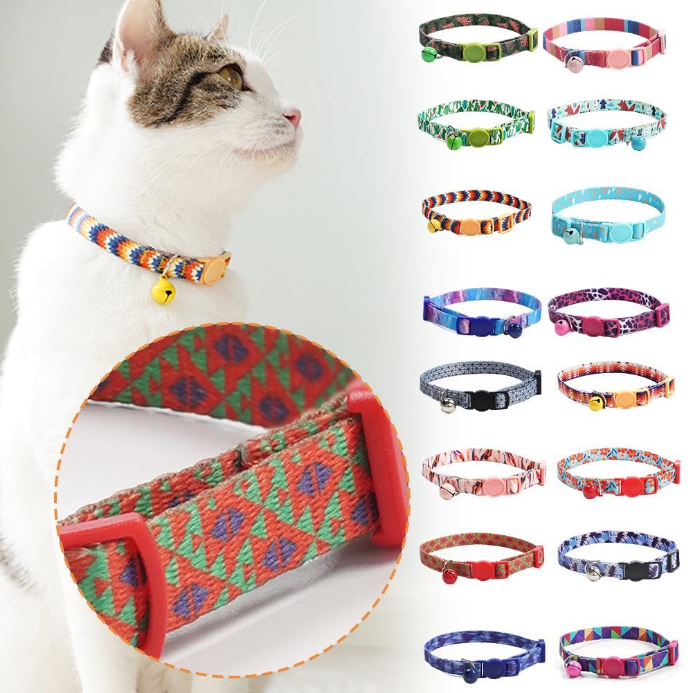End Buntes Halsband, passend fr Katzen, Welpen, Halskette, verstellbares  Halsband, Geschirr, Zubehr, niedliches Muster : Amazon.de: Haustier
