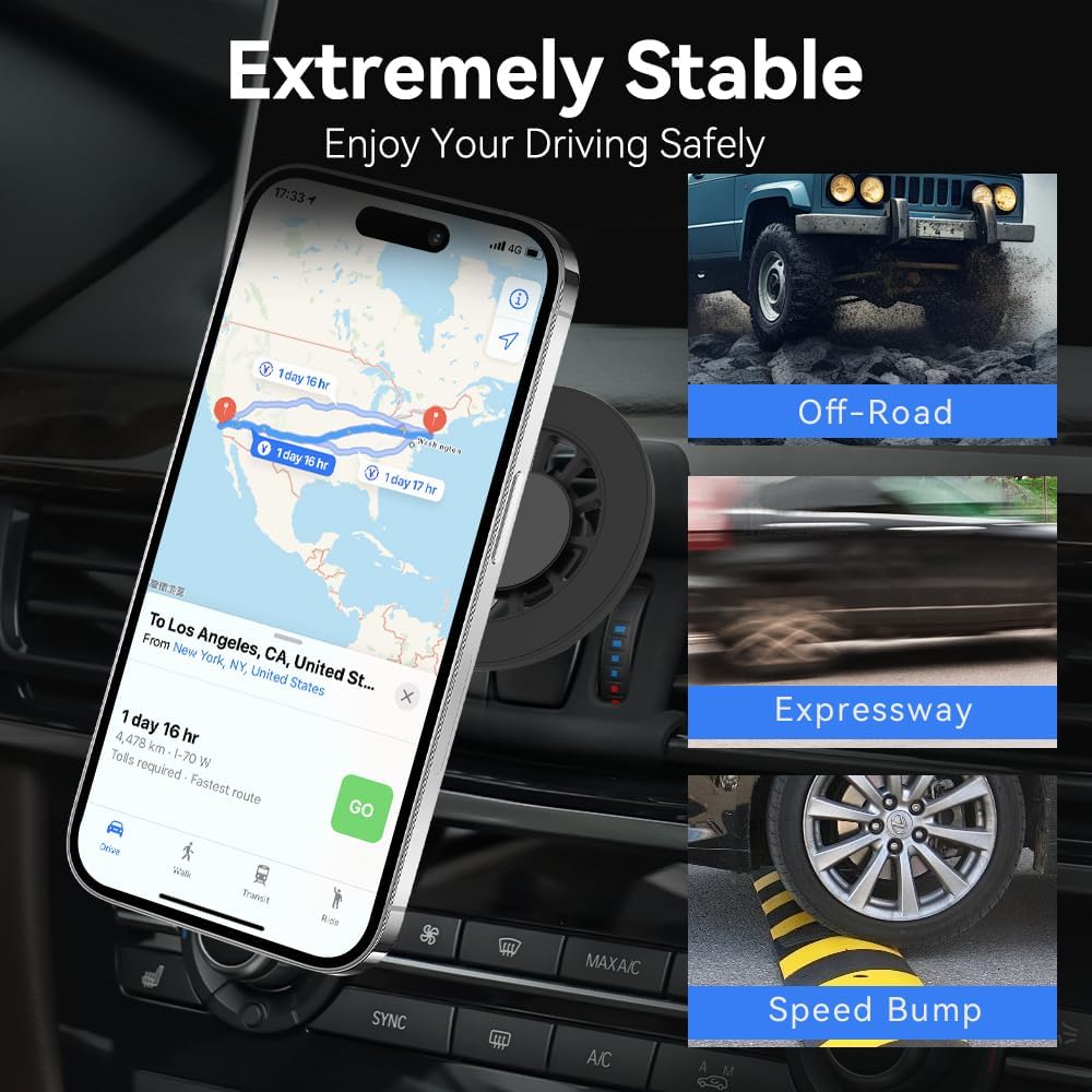 CLEC Car Phone Holder Fit for BMW X5 2014-2018,X6 2015-2019 Fit for Magsafe Car Phone Holder Rotatable 【20 Strong Magnetic】 Air Vent Holder Stand for Magsafe Case,All Phone