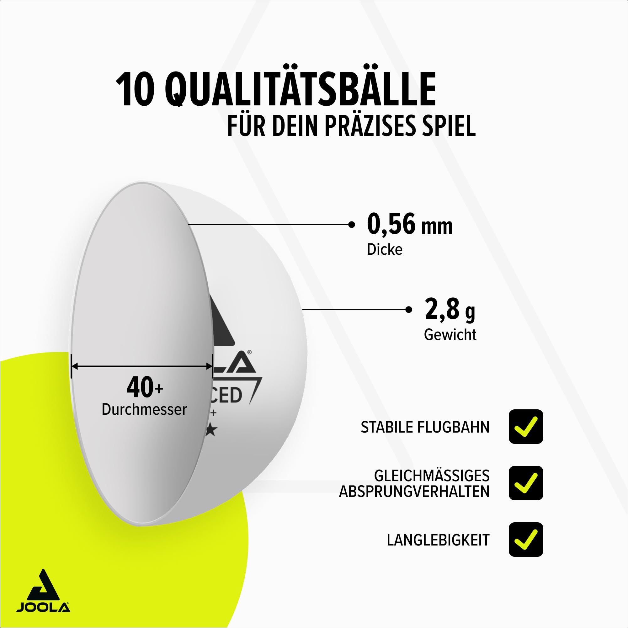 JOOLA Tischtennis-Set Family, Tischtennis-Set mit 4 Tischtennisschlägern, Tischtennisbällen und Tragetasche