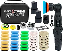 Politriz Nano Híbrida 2 Baterias Rotativa E Orbital Sgt 8102 All Black 110v/220v Com Bolsa E Acessorios Sigma Tools