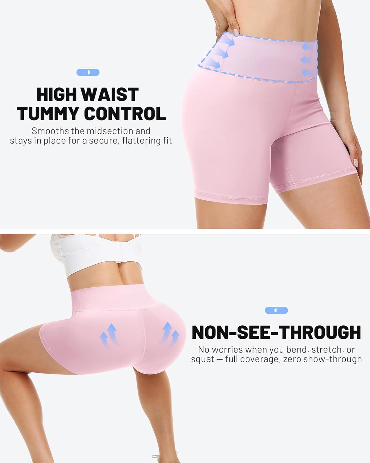 Runhit Women's Workout Biker Shorts - 3"/5"/8" High Waisted Tummy Control Spandex Booty Shorts for Volleyball Gym Yoga Dance - Image 3