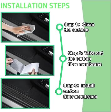 Carbon Fiber Car Door Sill Protector, 9PCS Car Bumper Protector