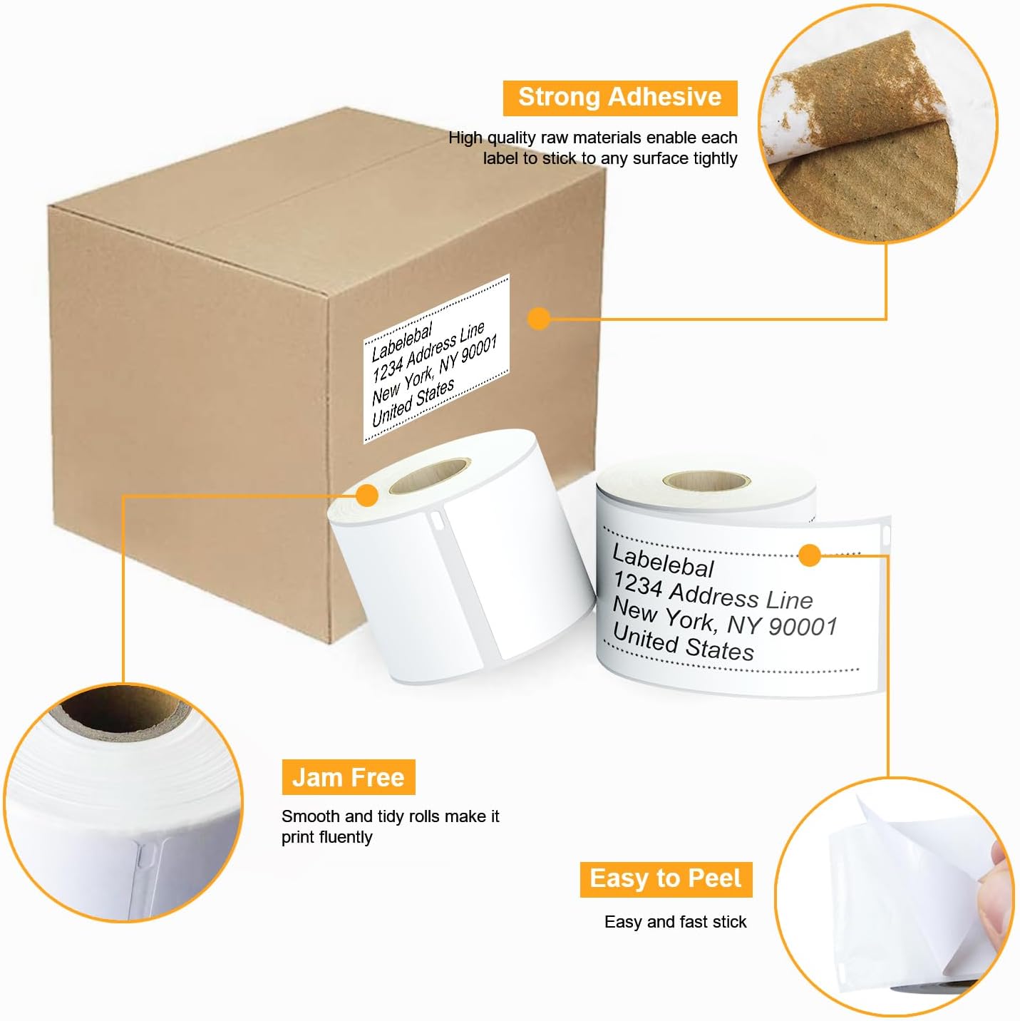 (3600 Labels/3-Proof 1" Core) Labelebal Replacement for DYMO 30256, 2-5/16" x 4"(59 mm x 101 mm) Direct Thermal Labels Postage Address Shipping Labels Compatible for DYMO & Rollo & Zebra Printer - Image 5